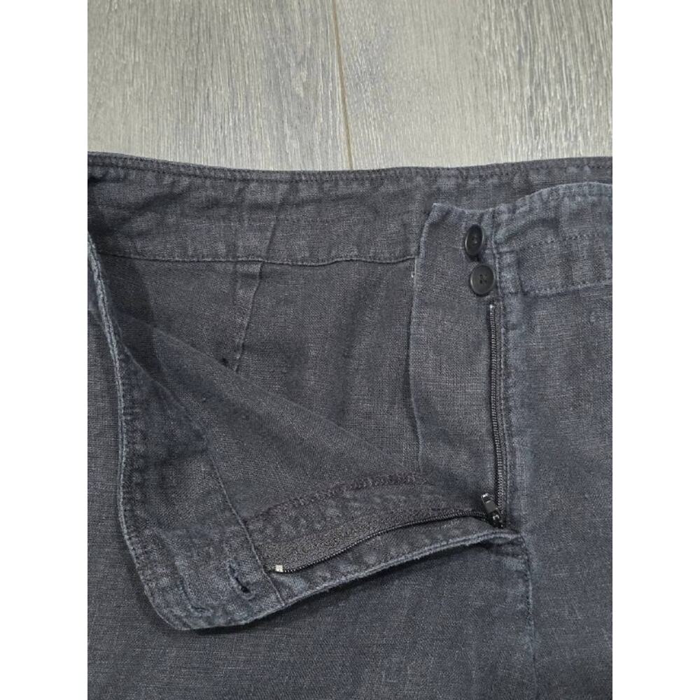 Eileen Fisher Cargo linen capri pants Women's Sz Medium Black A004177 - Picture 6 of 8